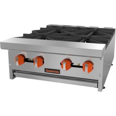 MVP GROUP CORPORATION Sierra Range SRHP-4-24 Hot Plate, 24"W, 4 Burners, 30,000 BTU Each, Manual Controls, Stainless Steel SRHP-4-24